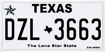 TX license plate DZL3663