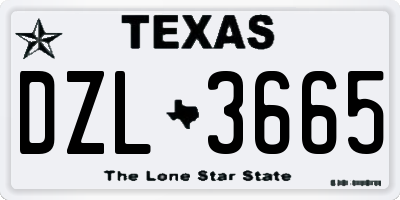 TX license plate DZL3665
