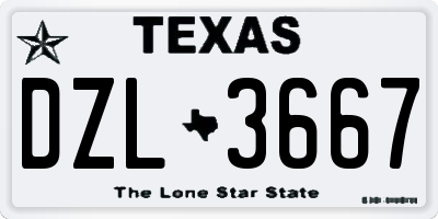 TX license plate DZL3667