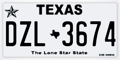TX license plate DZL3674