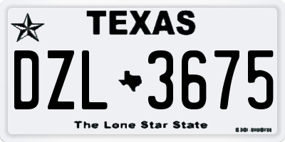 TX license plate DZL3675