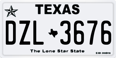 TX license plate DZL3676