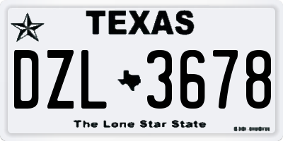 TX license plate DZL3678