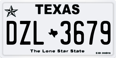 TX license plate DZL3679