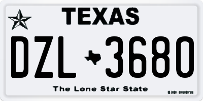 TX license plate DZL3680