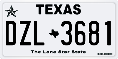 TX license plate DZL3681