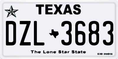 TX license plate DZL3683