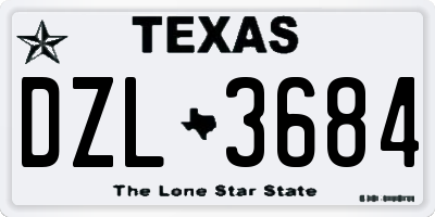 TX license plate DZL3684