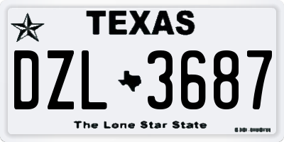 TX license plate DZL3687