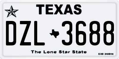 TX license plate DZL3688