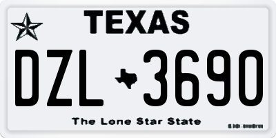 TX license plate DZL3690