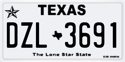 TX license plate DZL3691