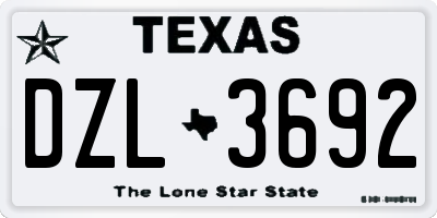 TX license plate DZL3692