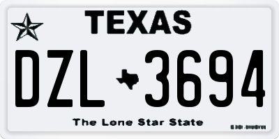 TX license plate DZL3694