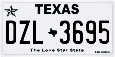 TX license plate DZL3695