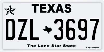 TX license plate DZL3697