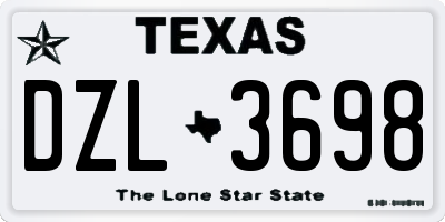 TX license plate DZL3698