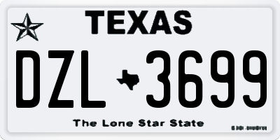 TX license plate DZL3699