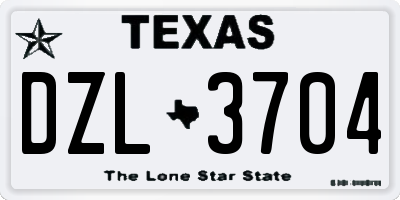 TX license plate DZL3704