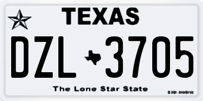 TX license plate DZL3705
