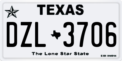TX license plate DZL3706
