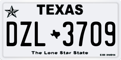 TX license plate DZL3709