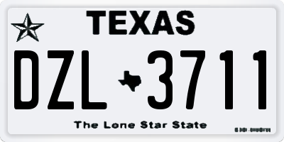 TX license plate DZL3711