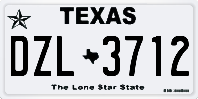 TX license plate DZL3712