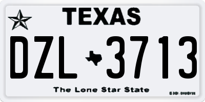 TX license plate DZL3713