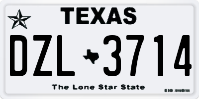 TX license plate DZL3714
