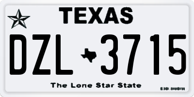 TX license plate DZL3715