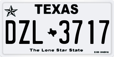 TX license plate DZL3717
