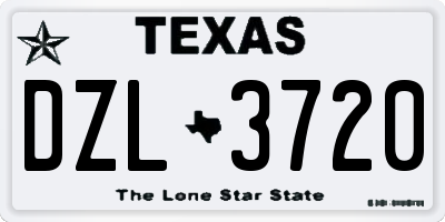 TX license plate DZL3720