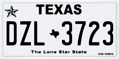 TX license plate DZL3723