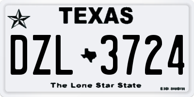 TX license plate DZL3724