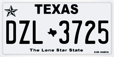 TX license plate DZL3725