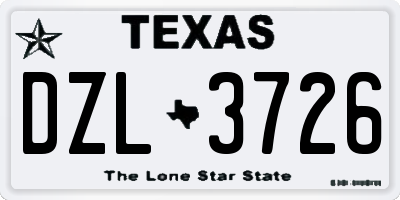 TX license plate DZL3726