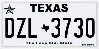 TX license plate DZL3730