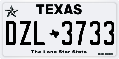 TX license plate DZL3733