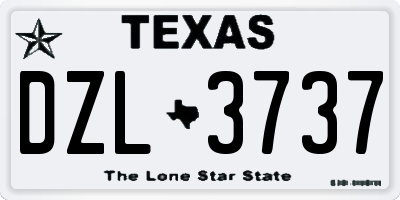 TX license plate DZL3737