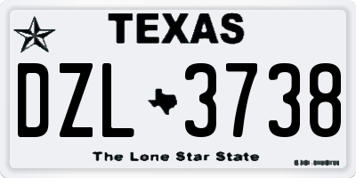 TX license plate DZL3738
