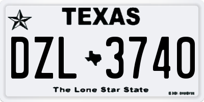 TX license plate DZL3740