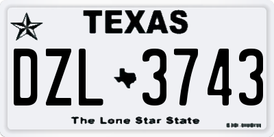 TX license plate DZL3743