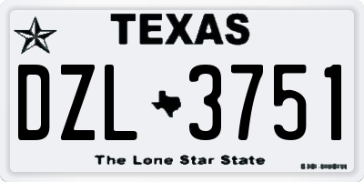 TX license plate DZL3751