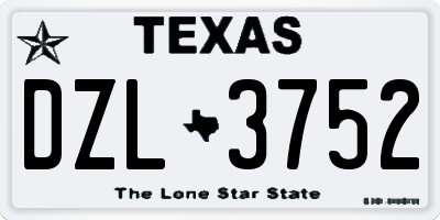TX license plate DZL3752
