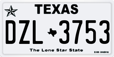 TX license plate DZL3753