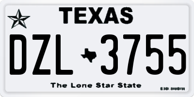TX license plate DZL3755