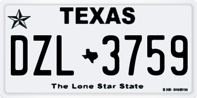 TX license plate DZL3759