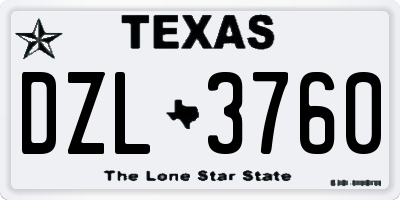 TX license plate DZL3760