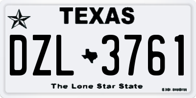 TX license plate DZL3761